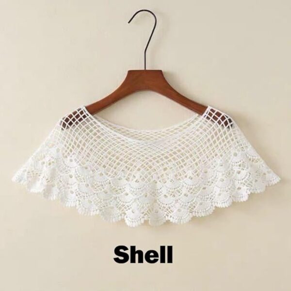 Denmile Net Lace Shrugs for Women Stylish Western Poncho Crochet Floral S - Image 4