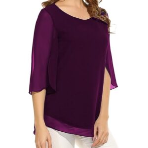 PLADO Women's and Girls Georgette Top Maroon