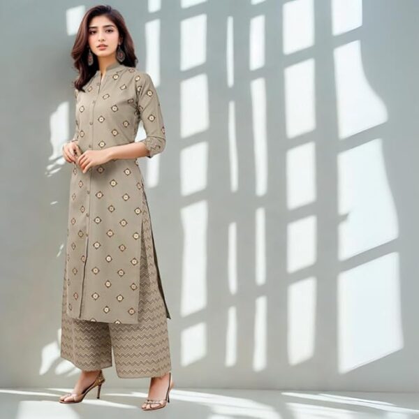 SHIENZY Cotton Blend Kurta Pant Set for Women | Women Kurta Pant Sets - Image 5