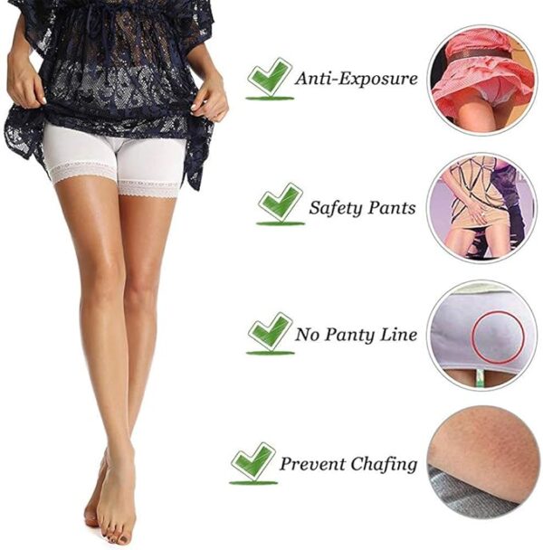PLUMBURY Women's/Girl's Cotton Lycra Shorts With Lace Trim Cycling Shorts - Image 3