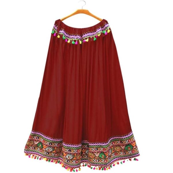 DIAMO Kutchi Embroidered Border Ethnic Gujarati Style Cotton Rayon Long - Image 4