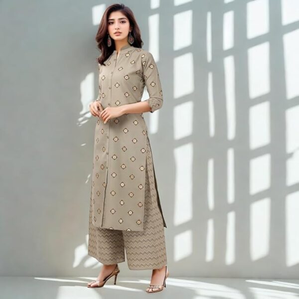 SHIENZY Cotton Blend Kurta Pant Set for Women | Women Kurta Pant Sets - Image 4