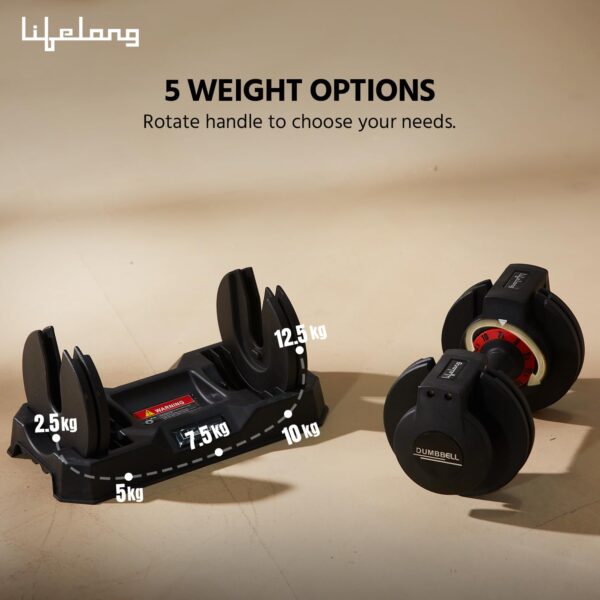 Lifelong Adjustable Dumbbells Set for Men - Image 6