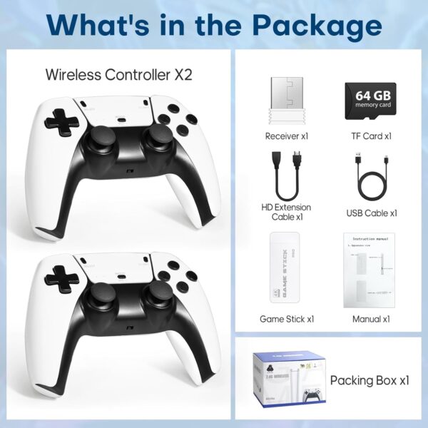 New 2025),Wireless for TV HDMI Output Retro Gaming Plug & Play Video Game with 23 Emulators 4K HD - Image 10