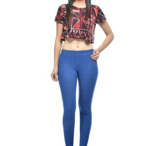 Frenchtrendz Women's Skinny Fit Mid Rise Stretchable Cotton Spandex Jegging Pull
