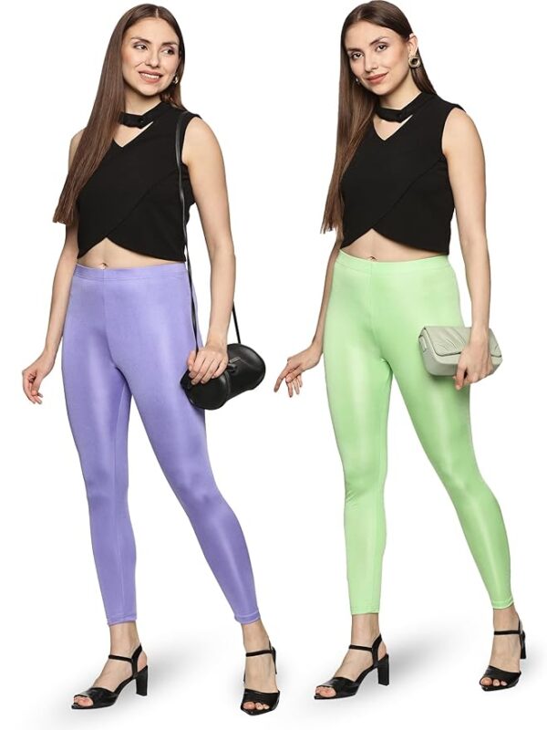 COPPERSMITH Shimmer Leggings for Women Ankle Length