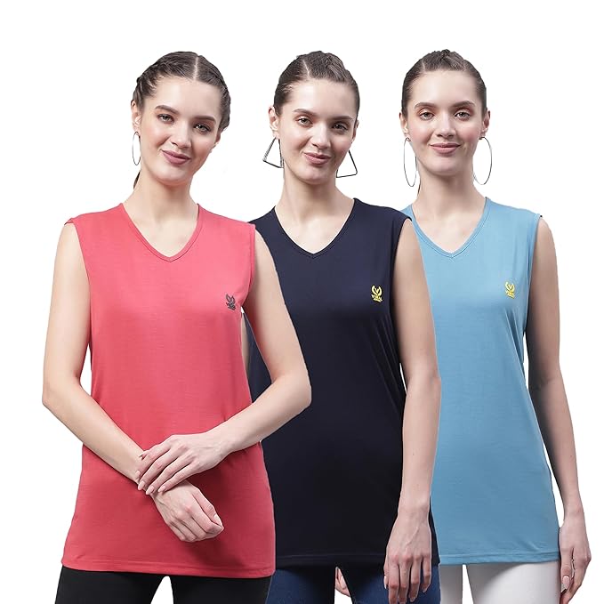 Mack Jonney Regular Fit Cotton Solid Gym Vest for Women