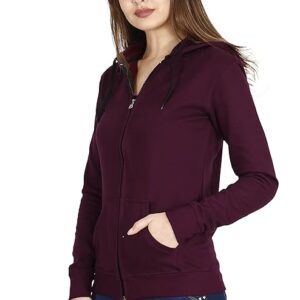 FLEXIMAA Women's Cotton Full Zipper Sweatshirt Hoodies with Kangaroo Pocket