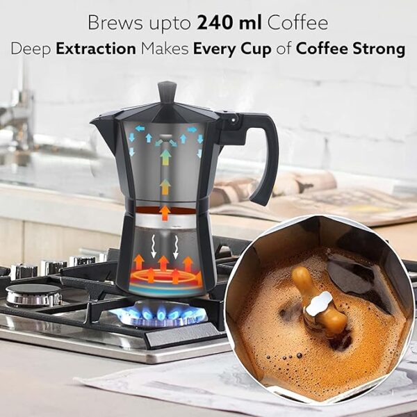 AGARO Classic Moka Pot, Stovetop, Espresso - Image 2